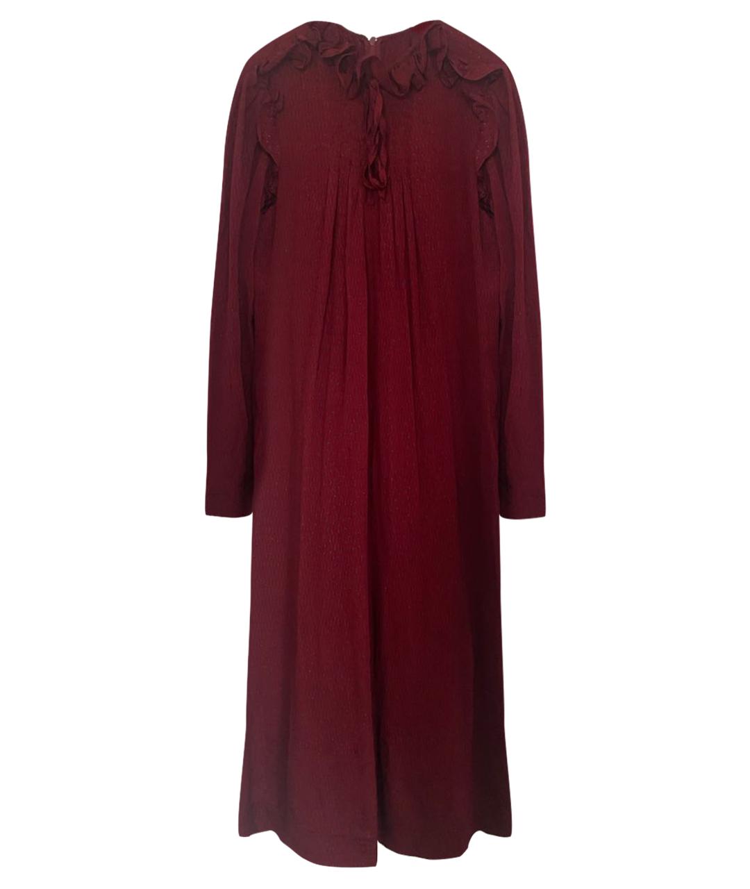 NINA RICCI PRE-OWNED Бордовое шелковое повседневное платье, фото 1