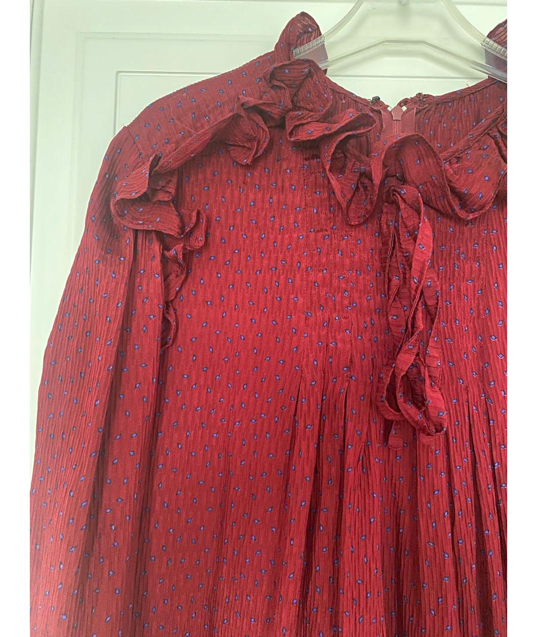NINA RICCI PRE-OWNED Бордовое шелковое повседневное платье, фото 4