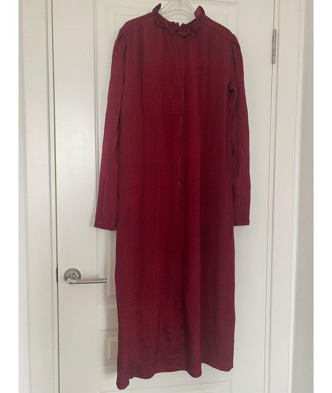 NINA RICCI PRE-OWNED Бордовое шелковое повседневное платье, фото 2