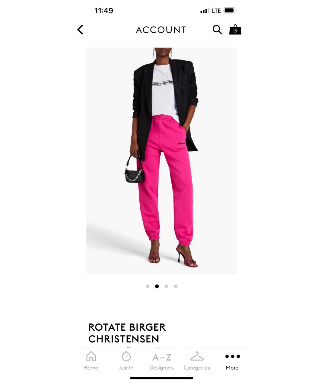 ROTATE Розовые хлопковые спортивные брюки и шорты, фото 2