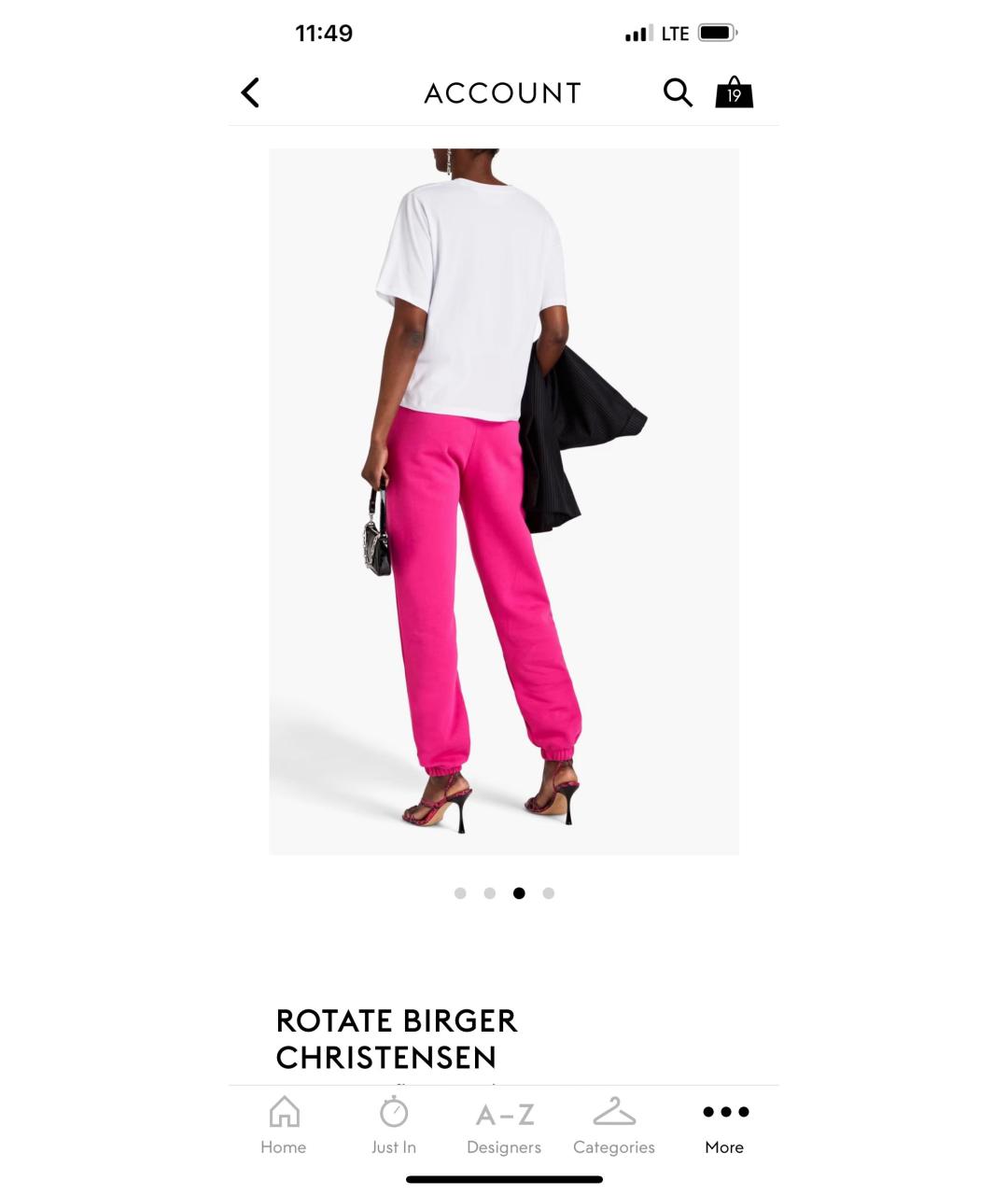ROTATE Розовые хлопковые спортивные брюки и шорты, фото 3