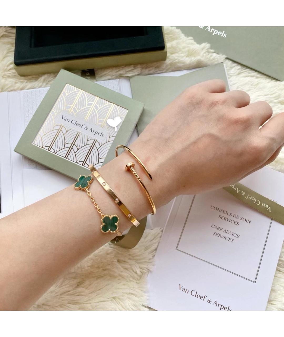 VAN CLEEF & ARPELS Зеленый браслет из желтого золота, фото 6
