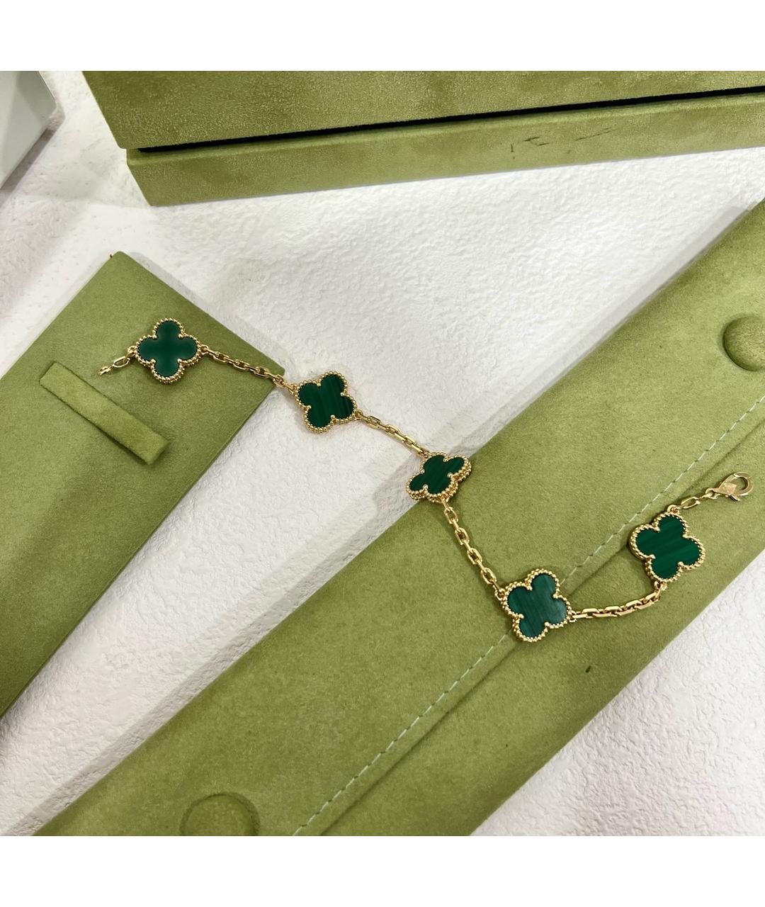 VAN CLEEF & ARPELS Зеленый браслет из желтого золота, фото 4
