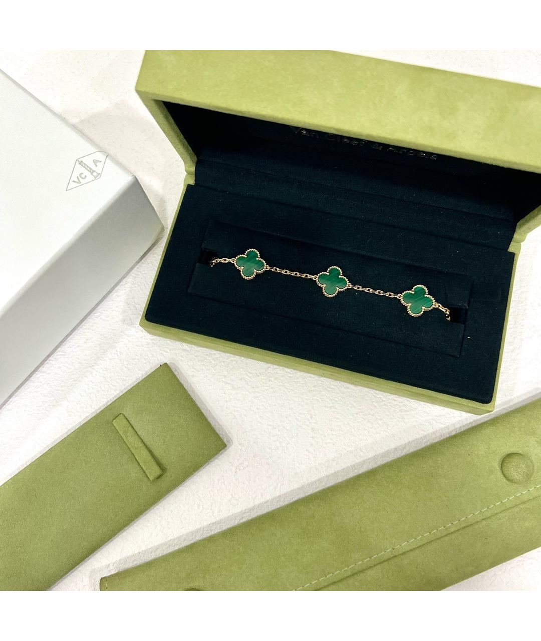 VAN CLEEF & ARPELS Зеленый браслет из желтого золота, фото 2