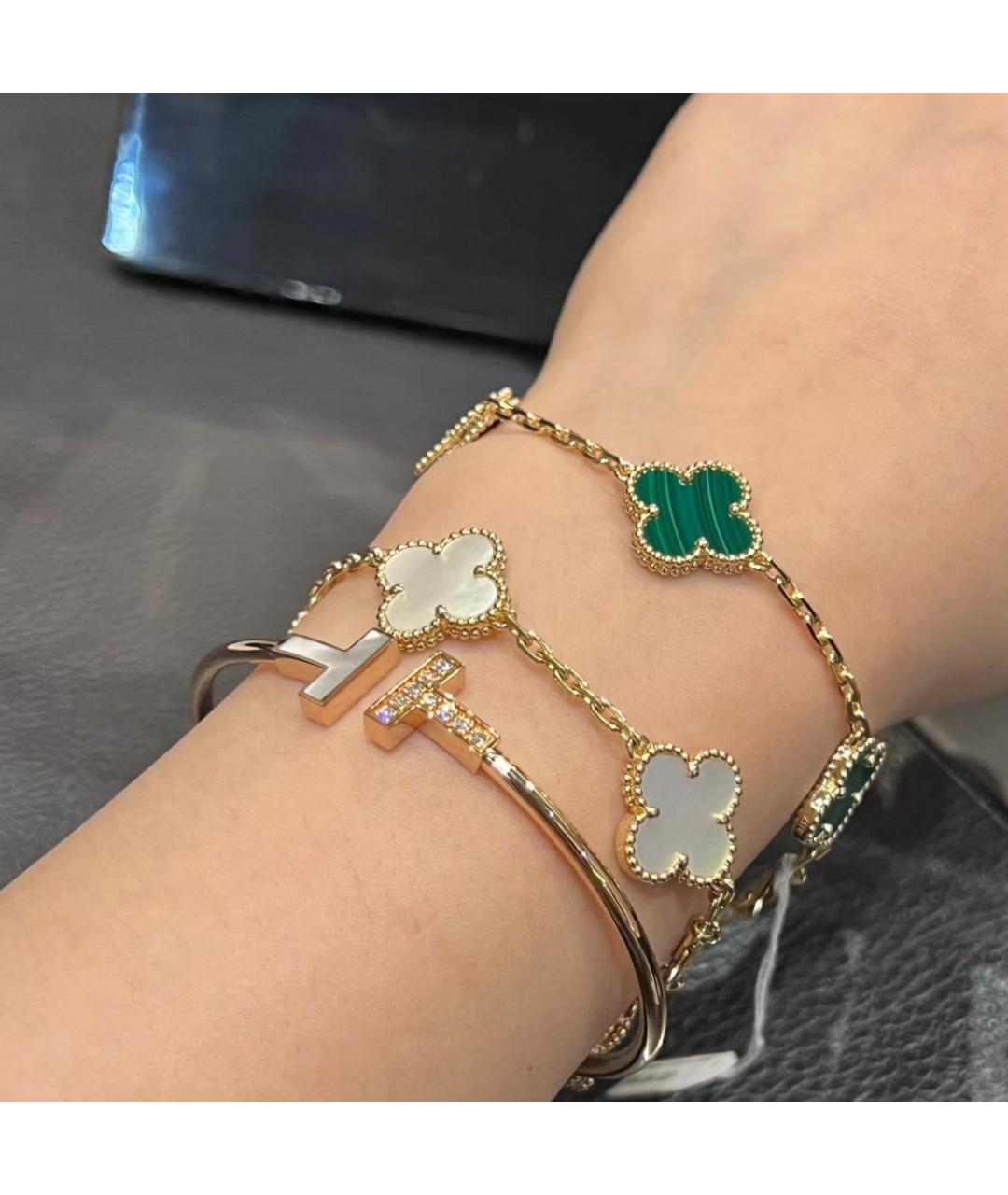 VAN CLEEF & ARPELS Зеленый браслет из желтого золота, фото 7