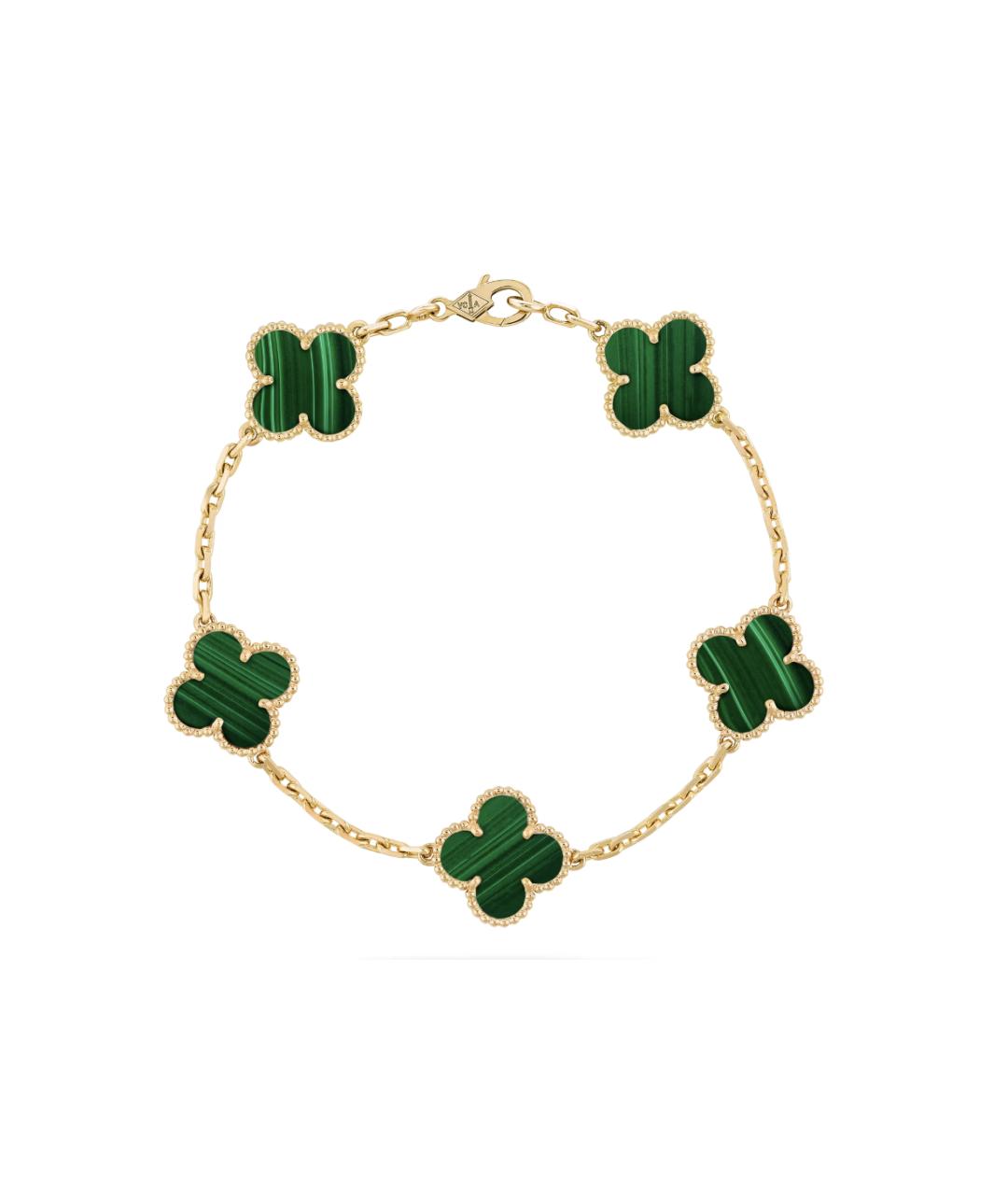 VAN CLEEF & ARPELS Зеленый браслет из желтого золота, фото 8