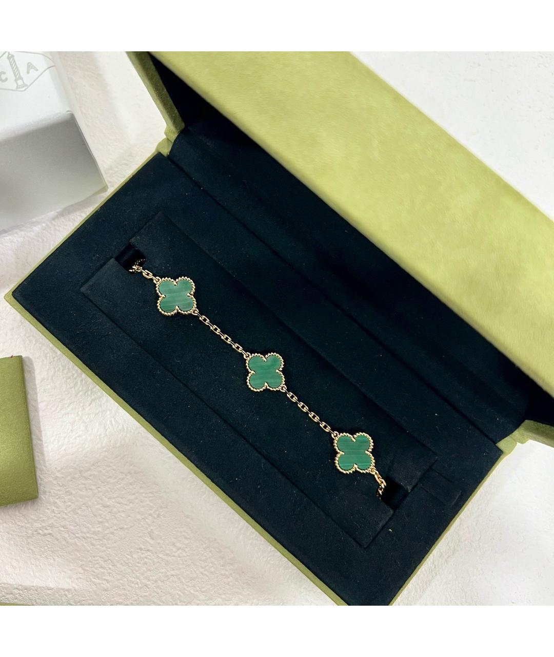 VAN CLEEF & ARPELS Зеленый браслет из желтого золота, фото 3