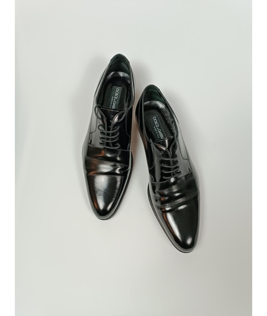 DOLCE&GABBANA Черные кожаные туфли, фото 7