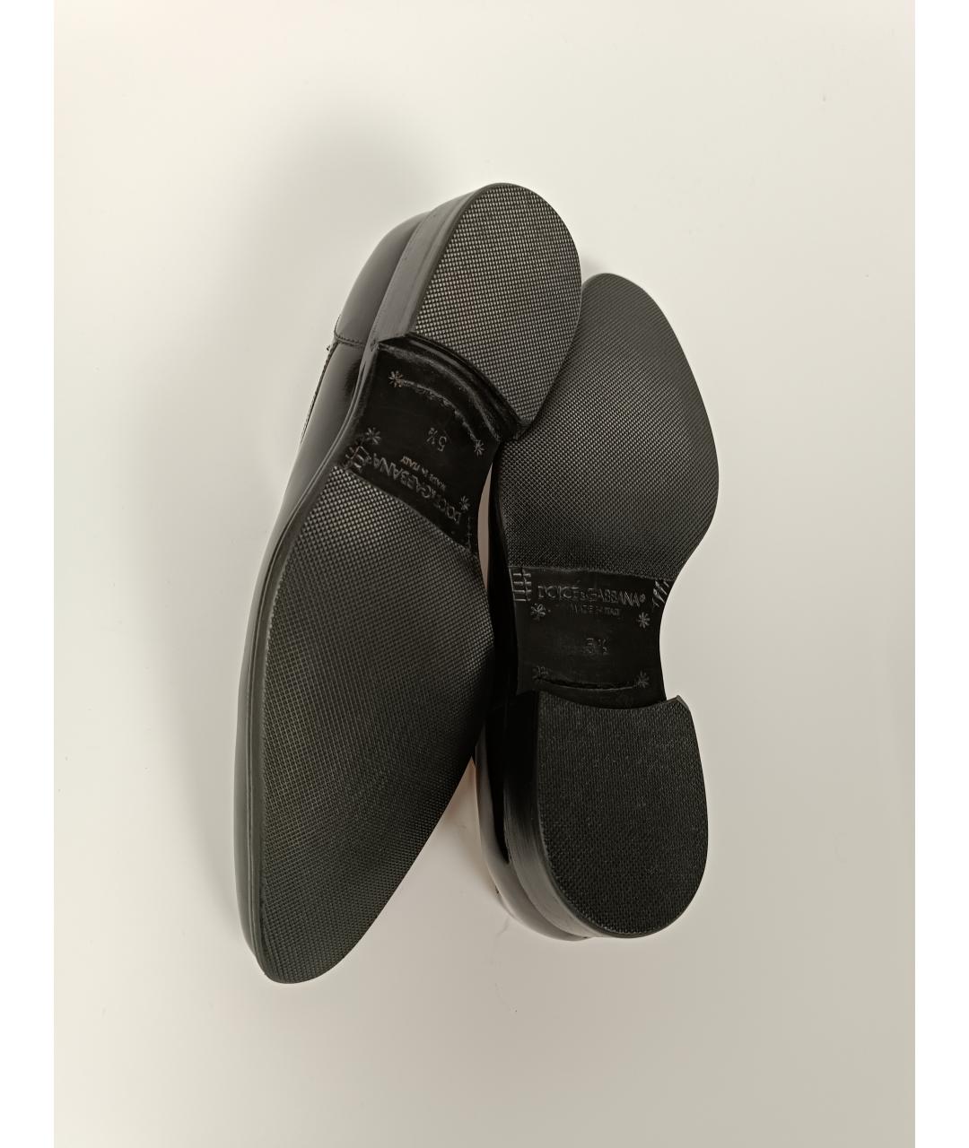 DOLCE&GABBANA Черные кожаные туфли, фото 5