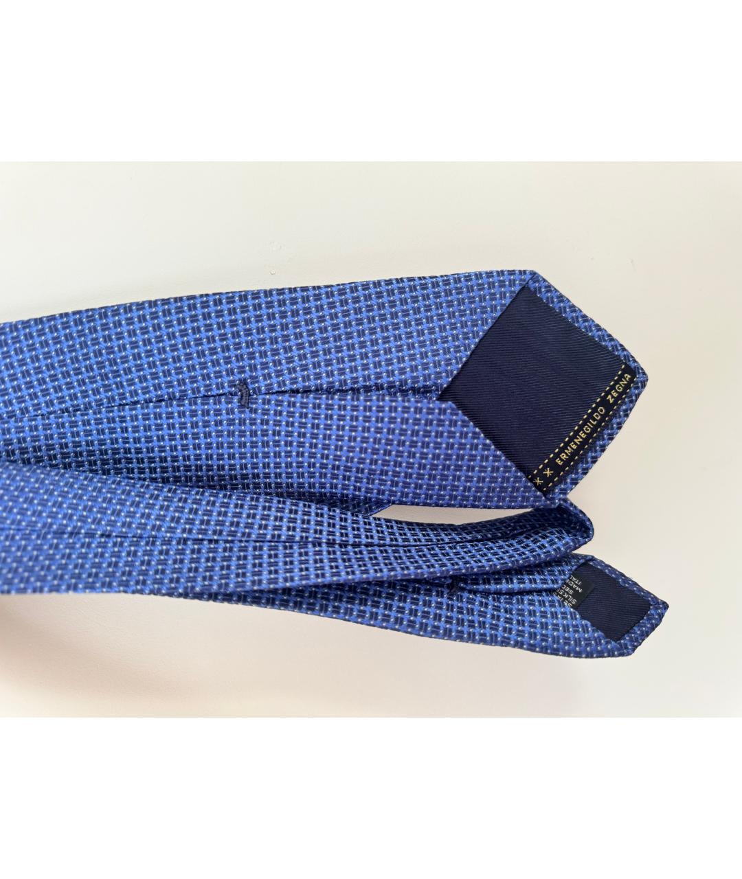 ERMENEGILDO ZEGNA Синий шелковый галстук, фото 2