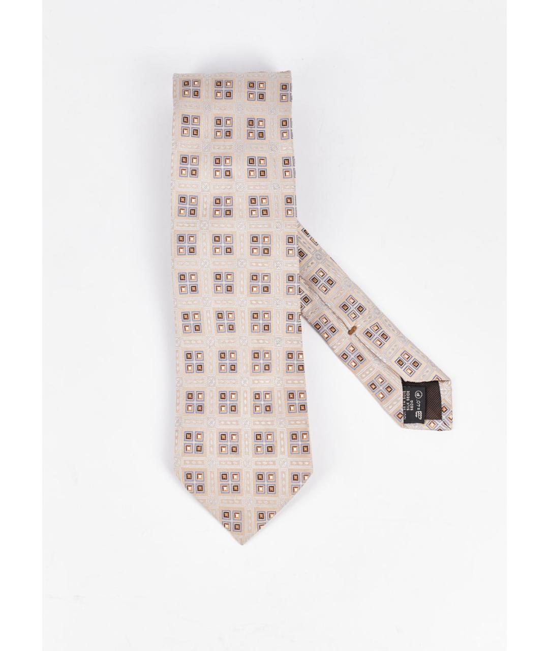 ERMENEGILDO ZEGNA Бежевый шелковый галстук, фото 5