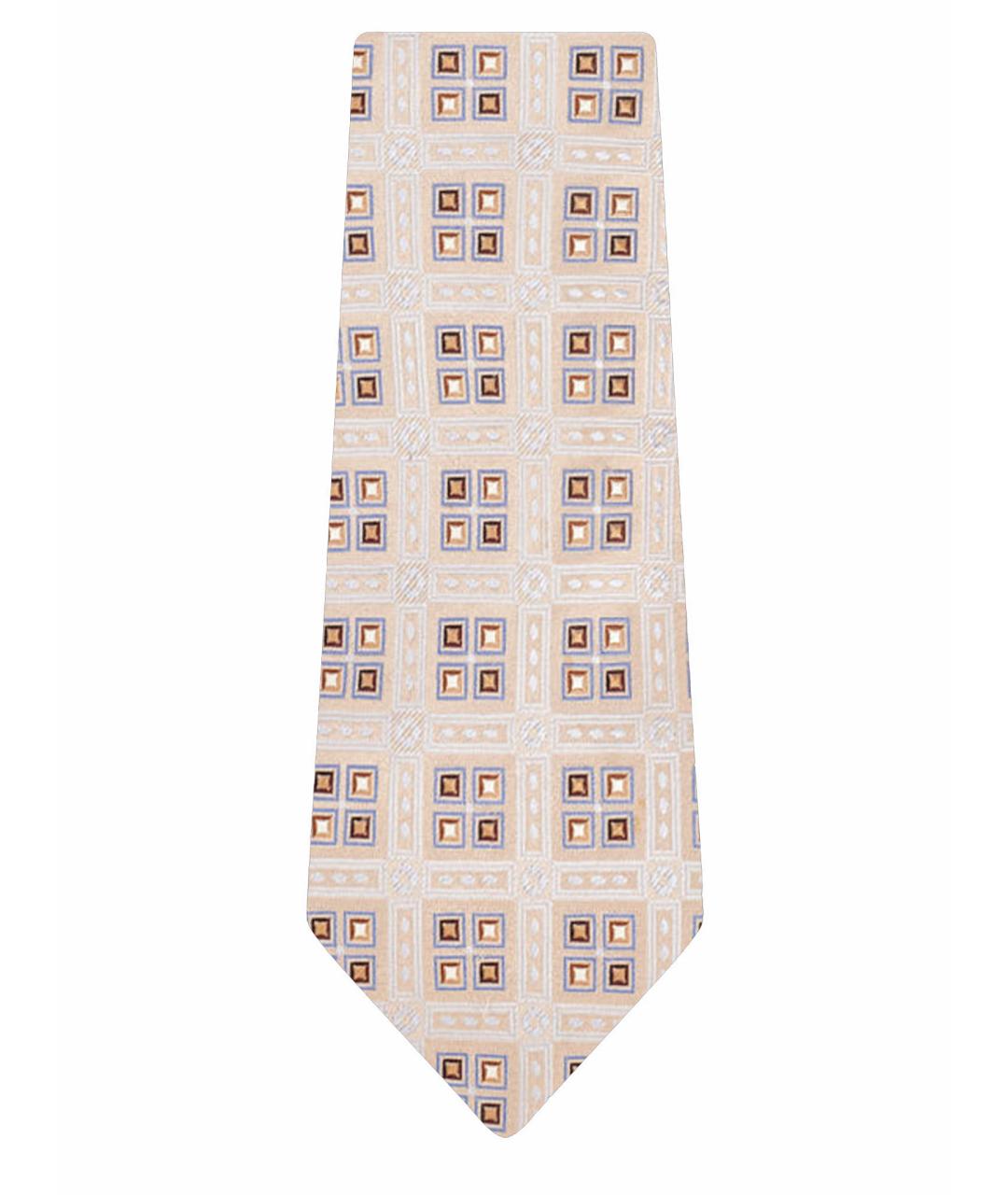ERMENEGILDO ZEGNA Бежевый шелковый галстук, фото 1
