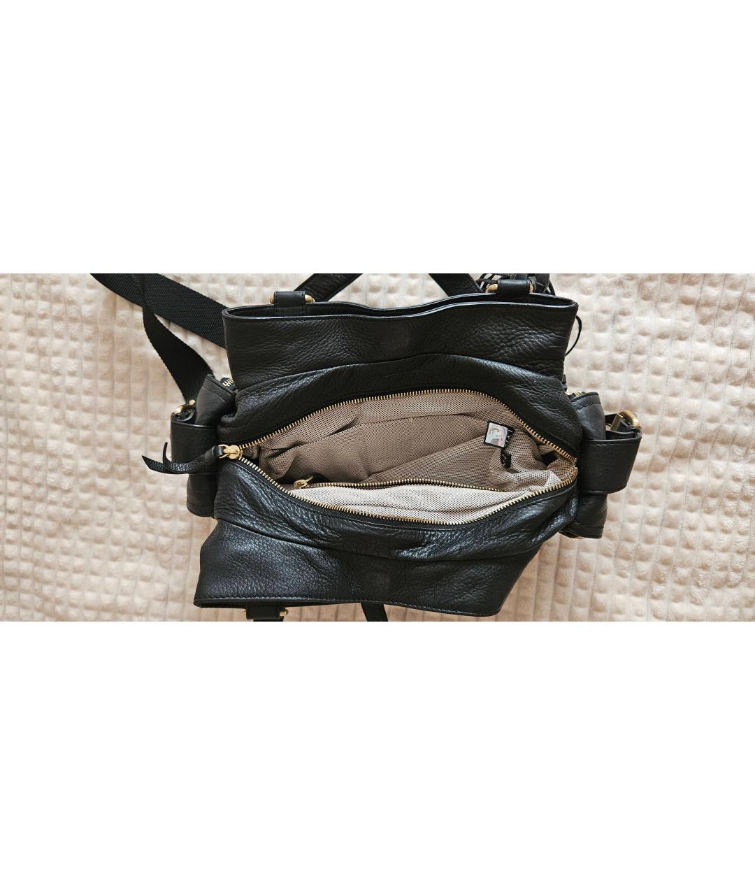DIANE VON FURSTENBERG Черная кожаная сумка через плечо, фото 4