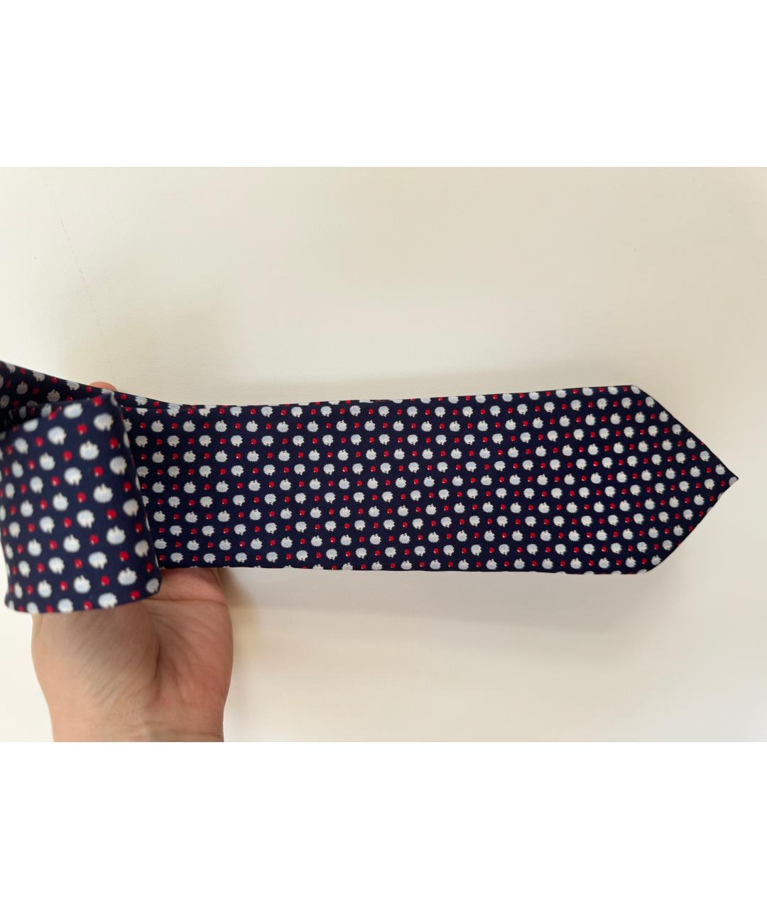SALVATORE FERRAGAMO Синий шелковый галстук, фото 5