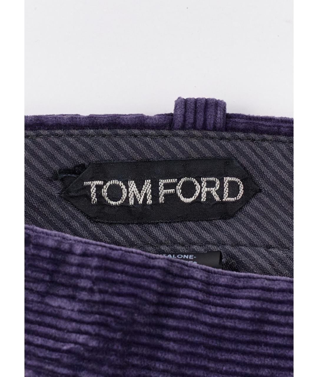 TOM FORD Фиолетовые хлопковые повседневные брюки, фото 3