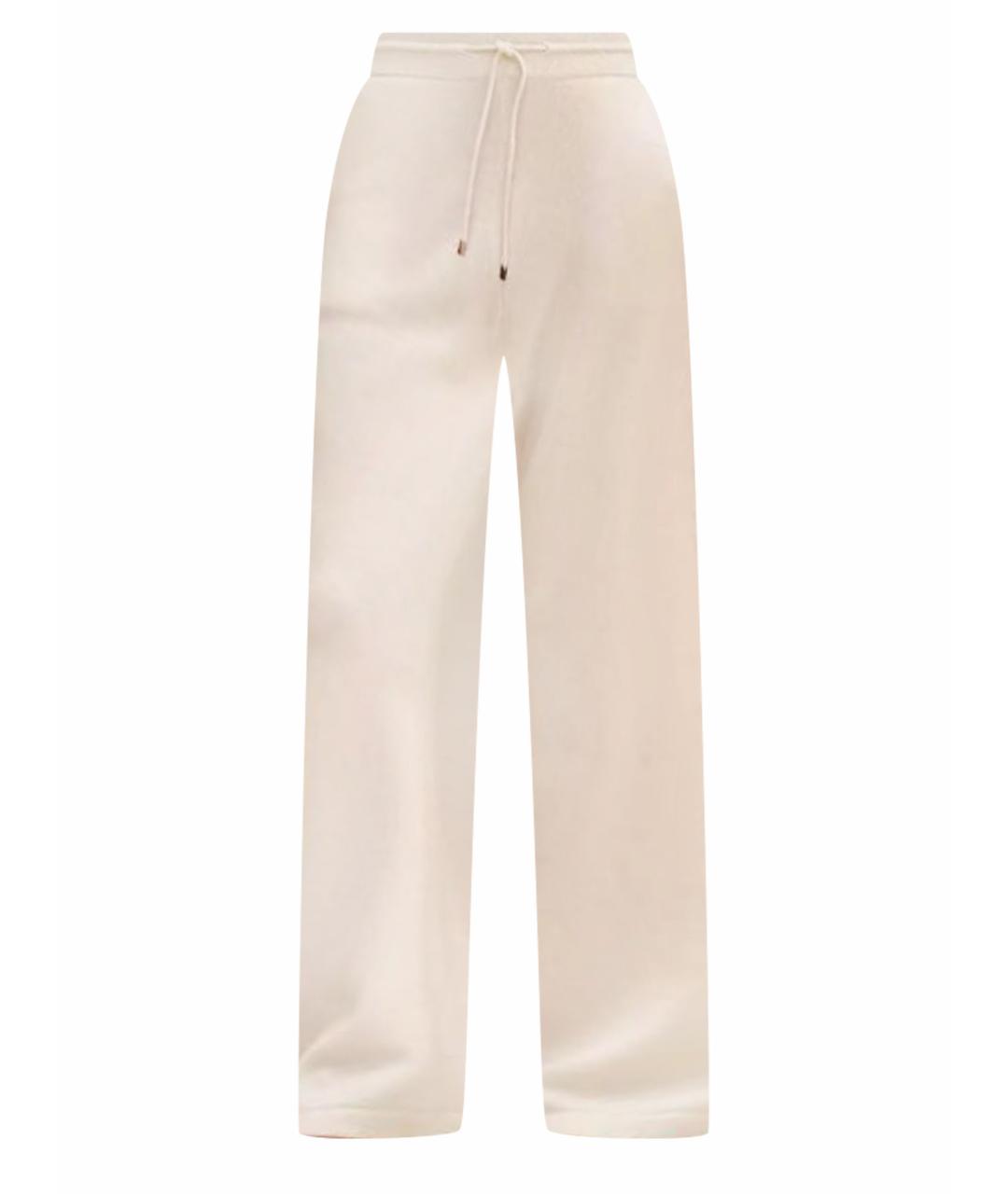 HERMES Белые кашемировые брюки широкие, фото 1