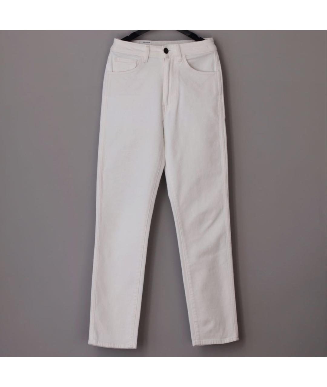 3X1 Белые хлопко-эластановые прямые джинсы, фото 4