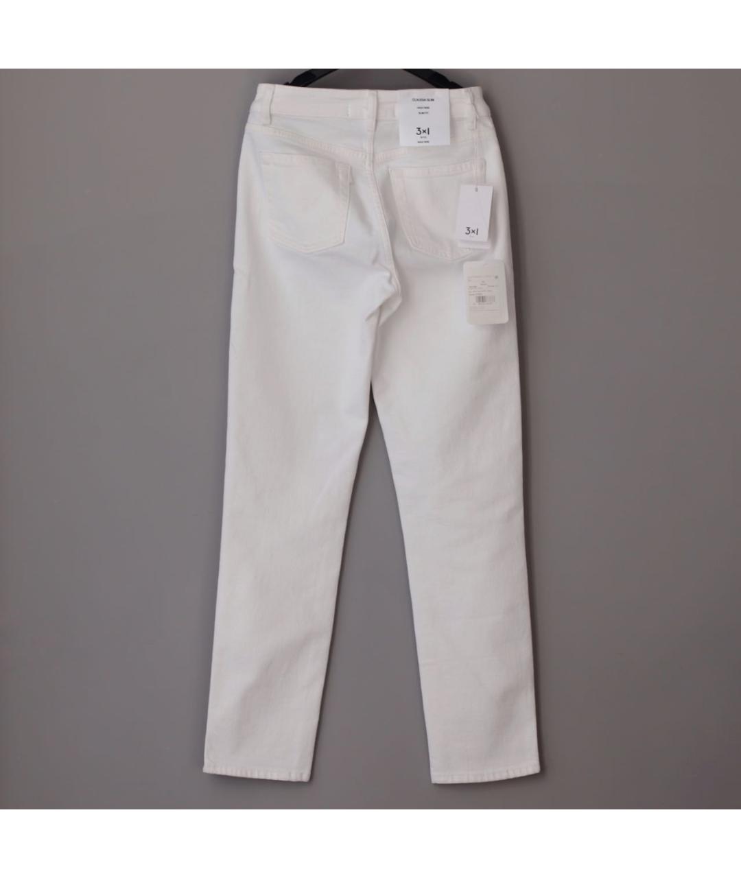 3X1 Белые хлопко-эластановые прямые джинсы, фото 2