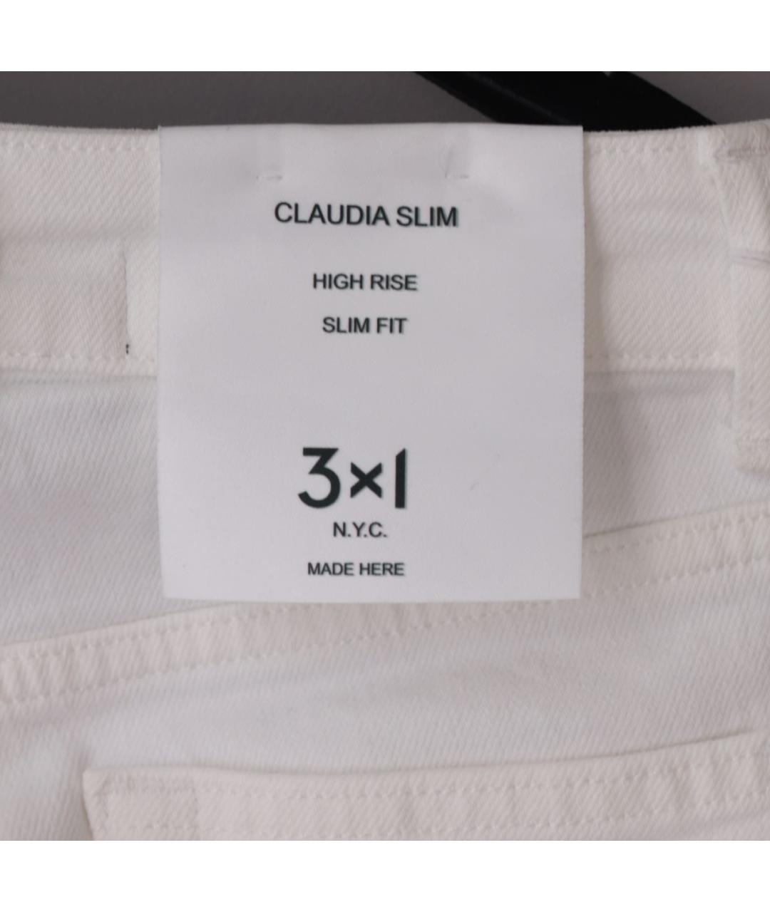3X1 Белые хлопко-эластановые прямые джинсы, фото 6