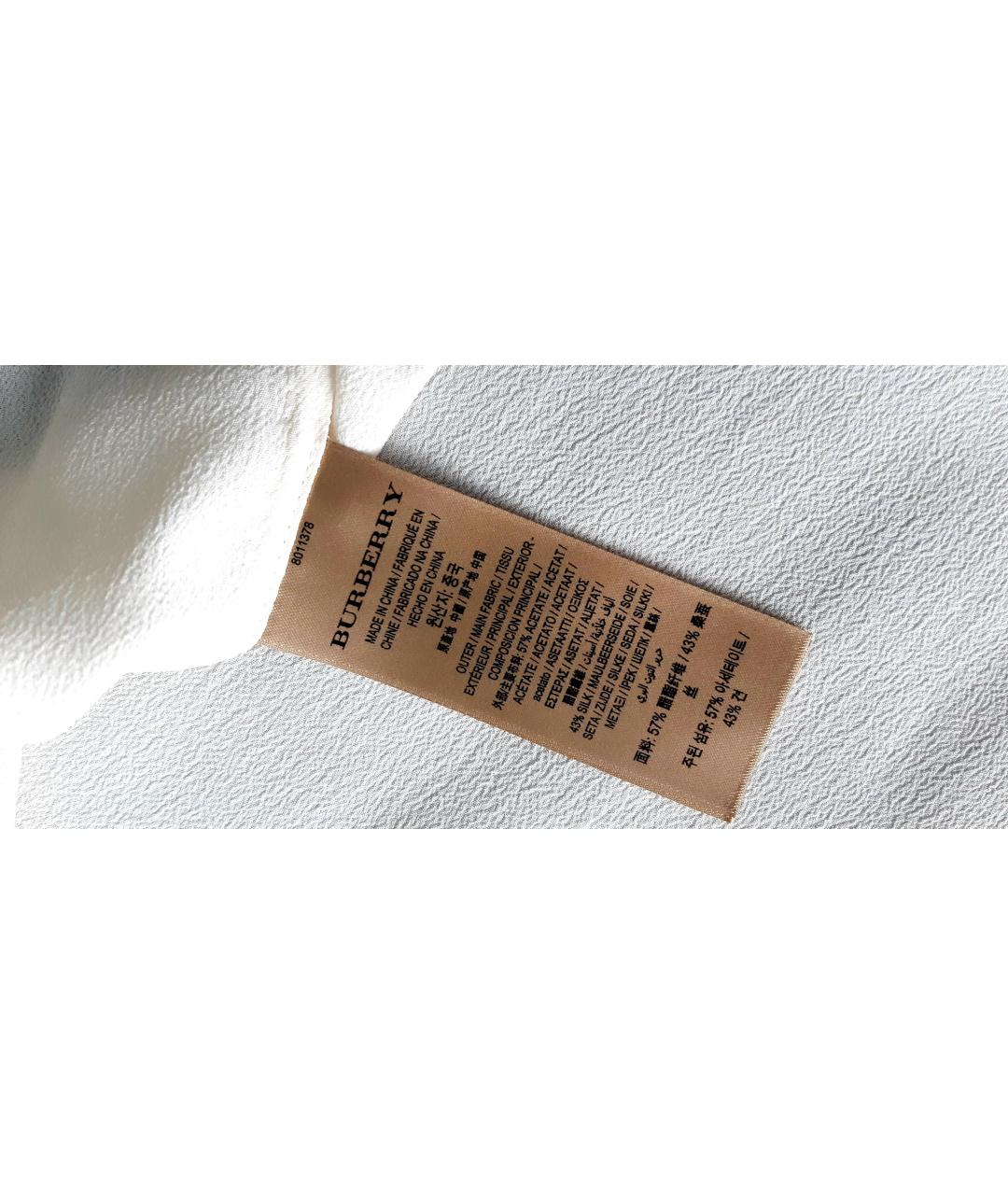 BURBERRY Белая шелковая блузы, фото 4