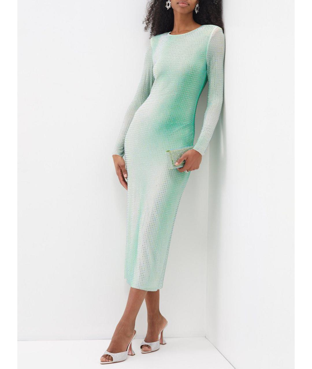 SELF-PORTRAIT Зеленые полиамидовое коктейльное платье, фото 3