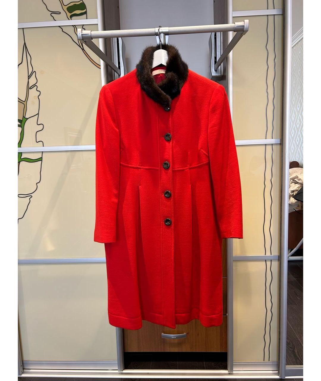 RED VALENTINO Красное вискозное пальто, фото 7