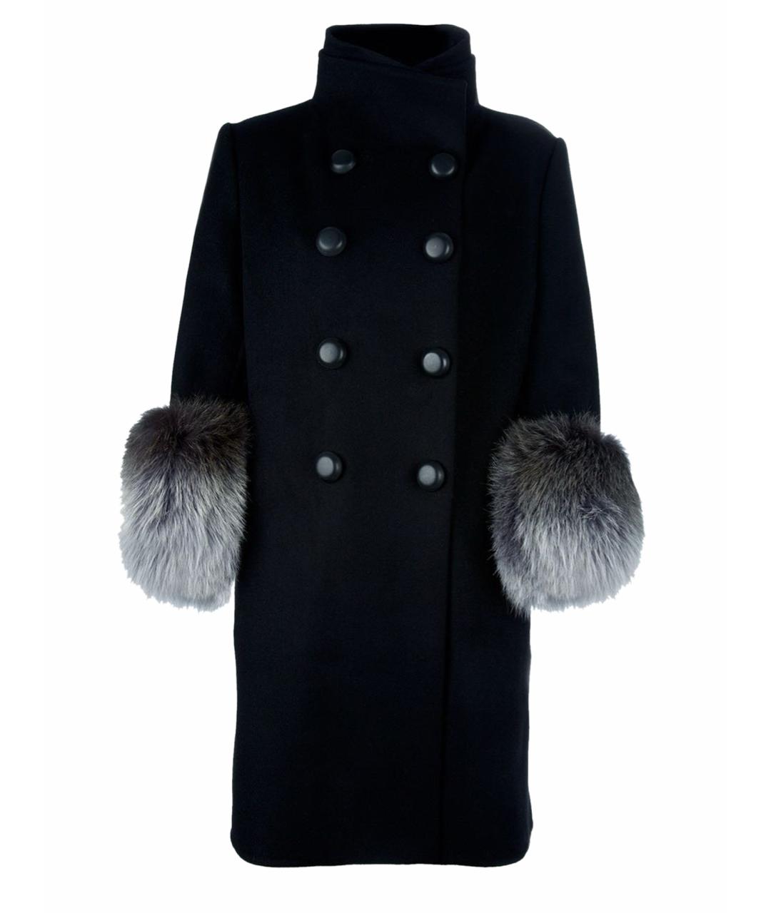ERMANNO SCERVINO Черное шерстяное пальто, фото 1