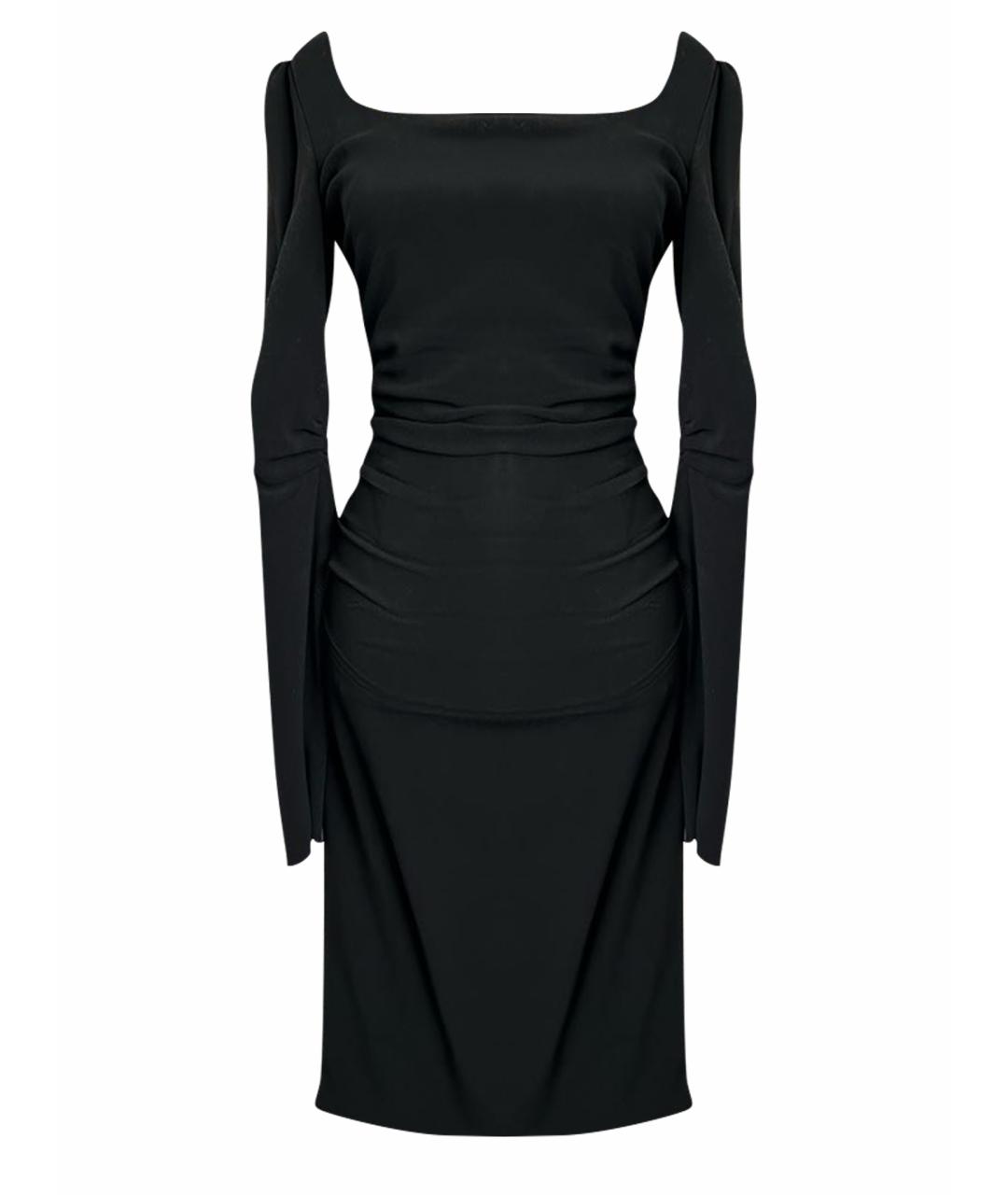 DOLCE&GABBANA Черное вискозное коктейльное платье, фото 1