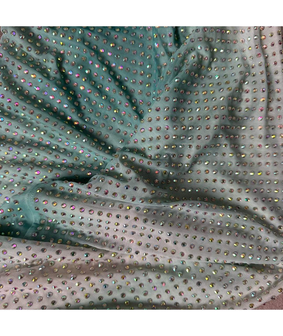 SELF-PORTRAIT Бирюзовое полиамидовое коктейльное платье, фото 5
