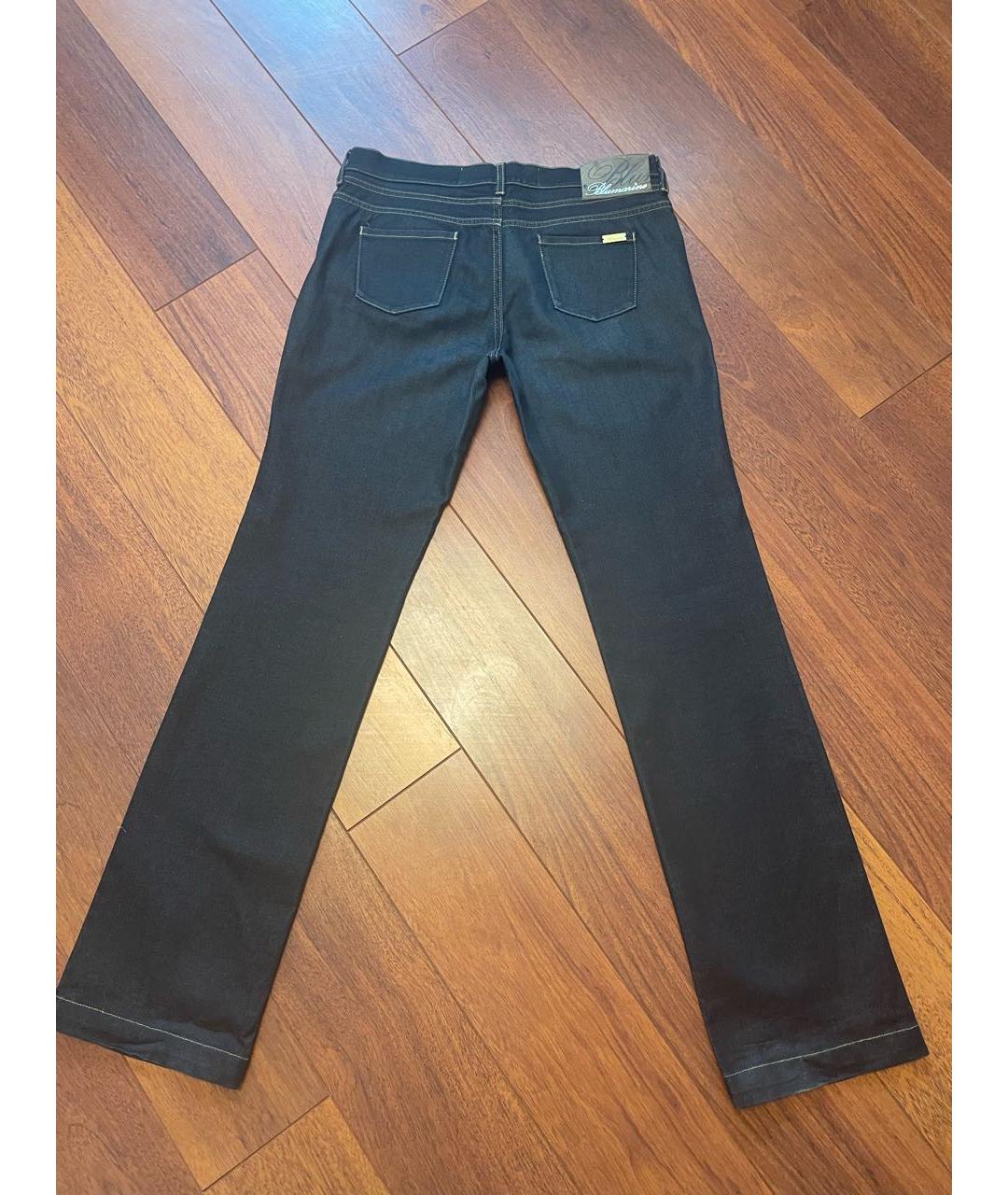BLUMARINE Темно-синие хлопко-полиэстеровые джинсы клеш, фото 2