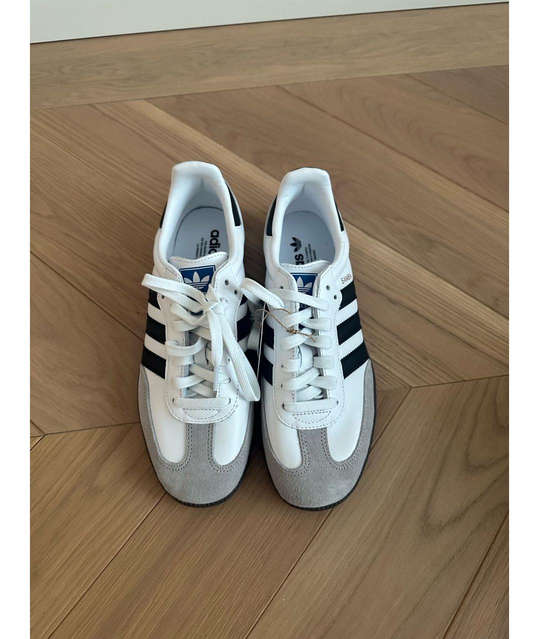 ADIDAS Белые кожаные низкие кроссовки / кеды, фото 2