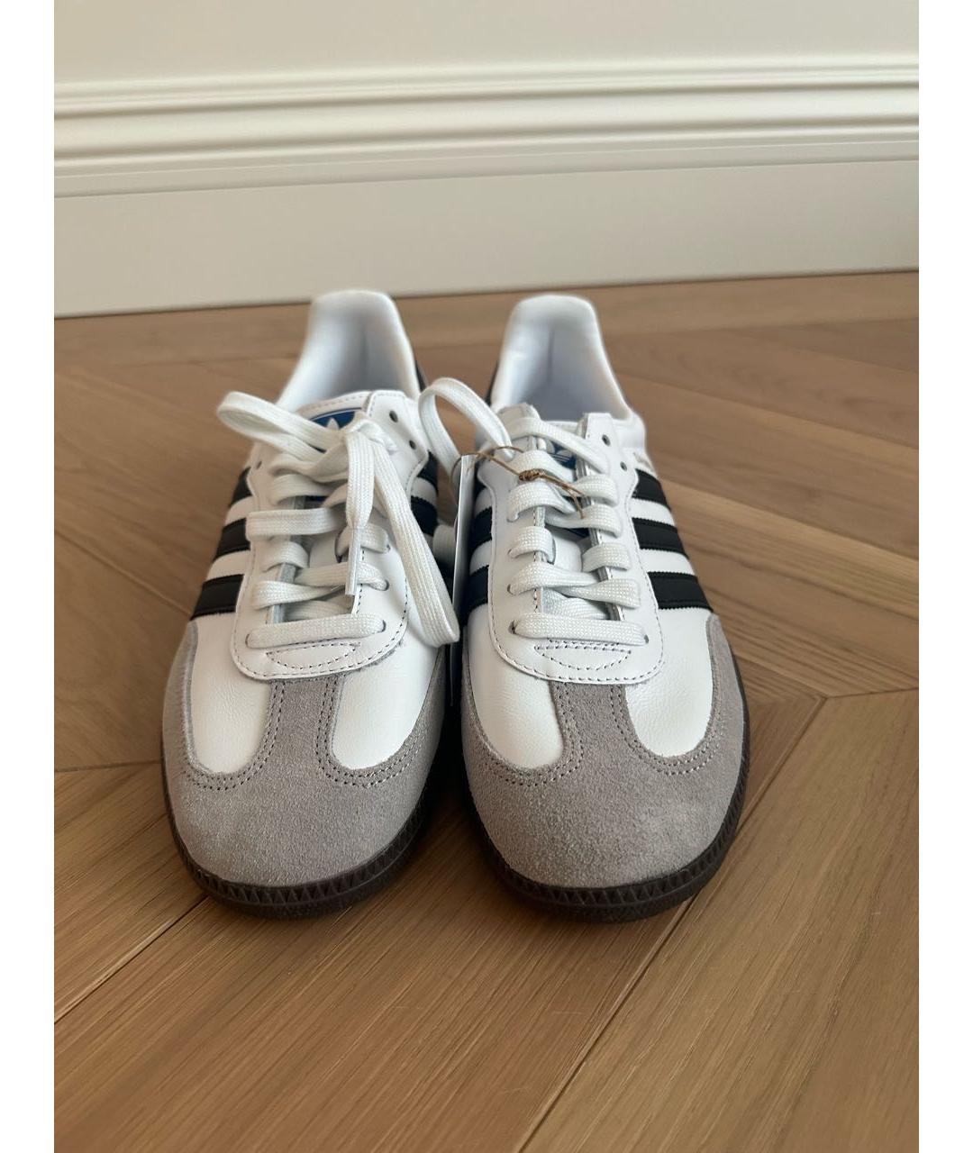 ADIDAS Белые кожаные низкие кроссовки / кеды, фото 3