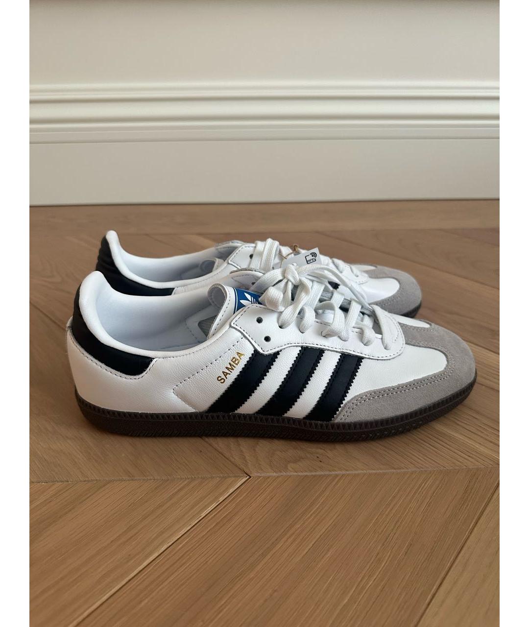 ADIDAS Белые кожаные низкие кроссовки / кеды, фото 6