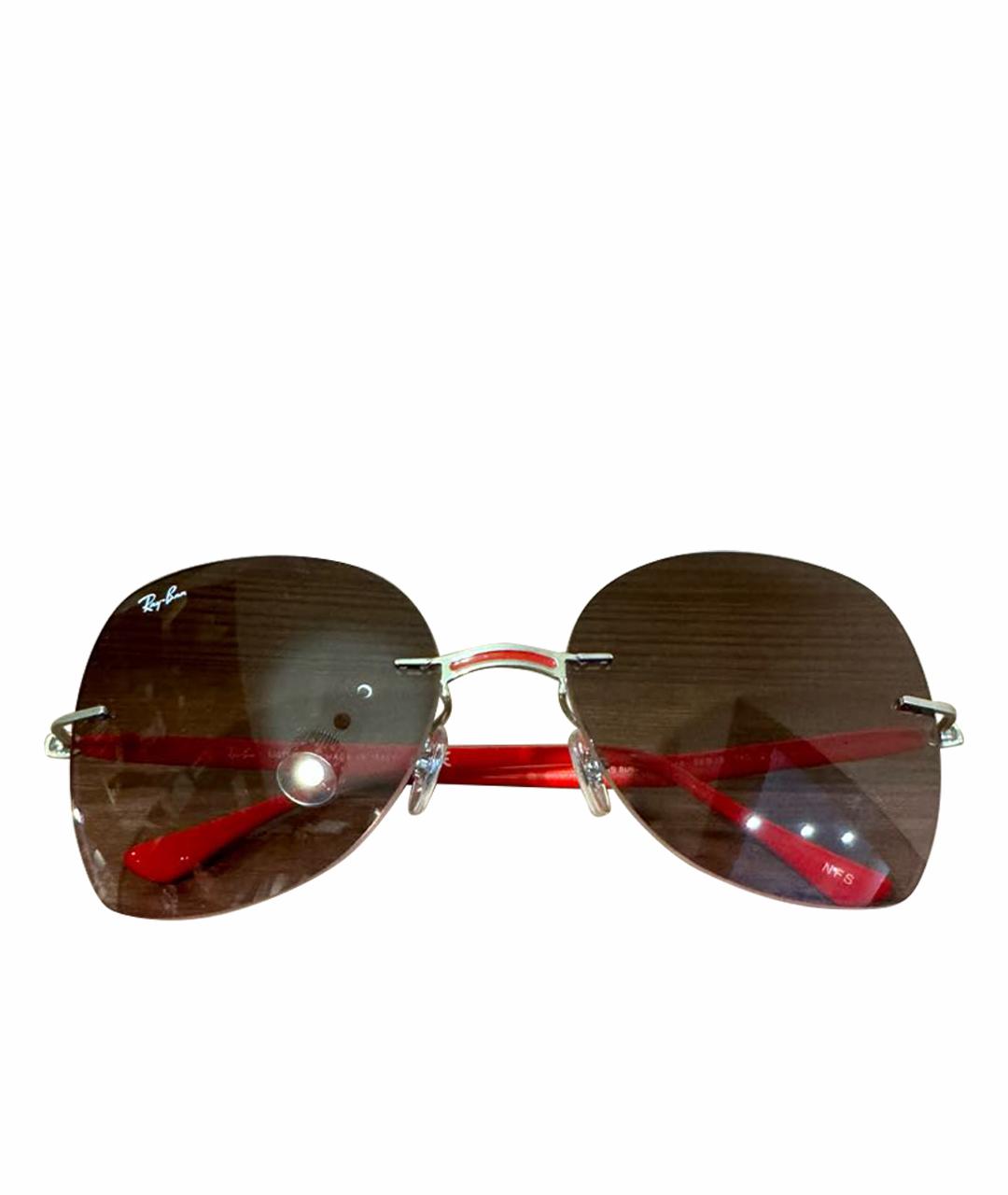 RAY BAN Красные пластиковые солнцезащитные очки, фото 1