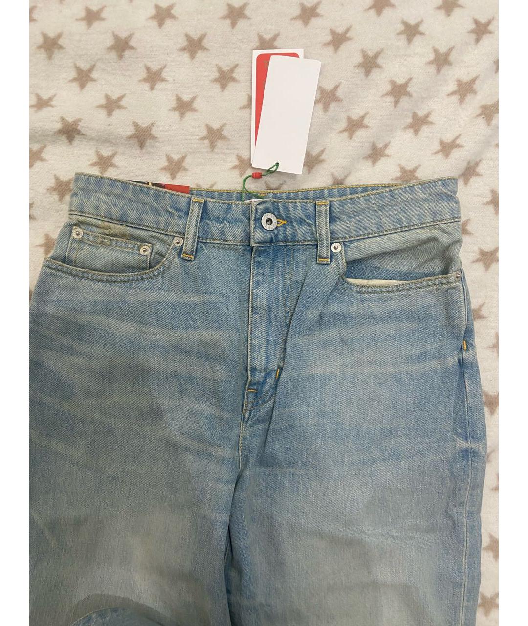 KENZO Голубые хлопковые прямые джинсы, фото 3