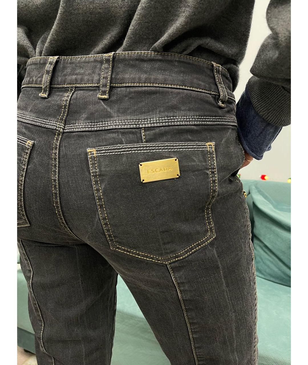 ESCADA Серые хлопко-эластановые джинсы слим, фото 3