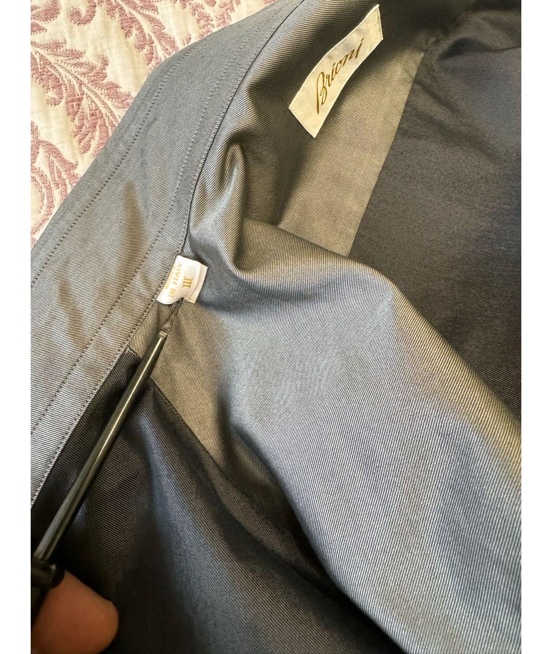 BRIONI Серая хлопко-шелковая классическая рубашка, фото 6