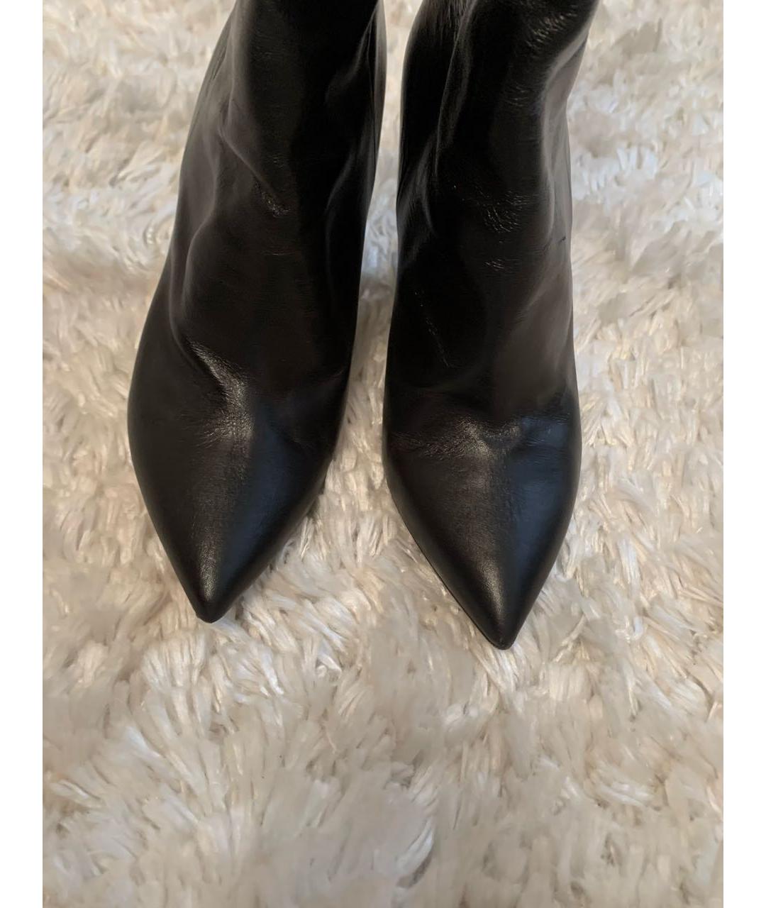 SAINT LAURENT Черные кожаные ботфорты, фото 2