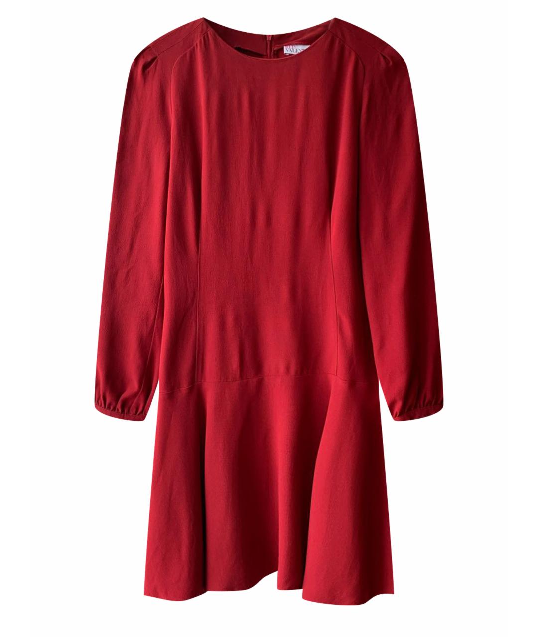 RED VALENTINO Бордовое шелковое коктейльное платье, фото 1