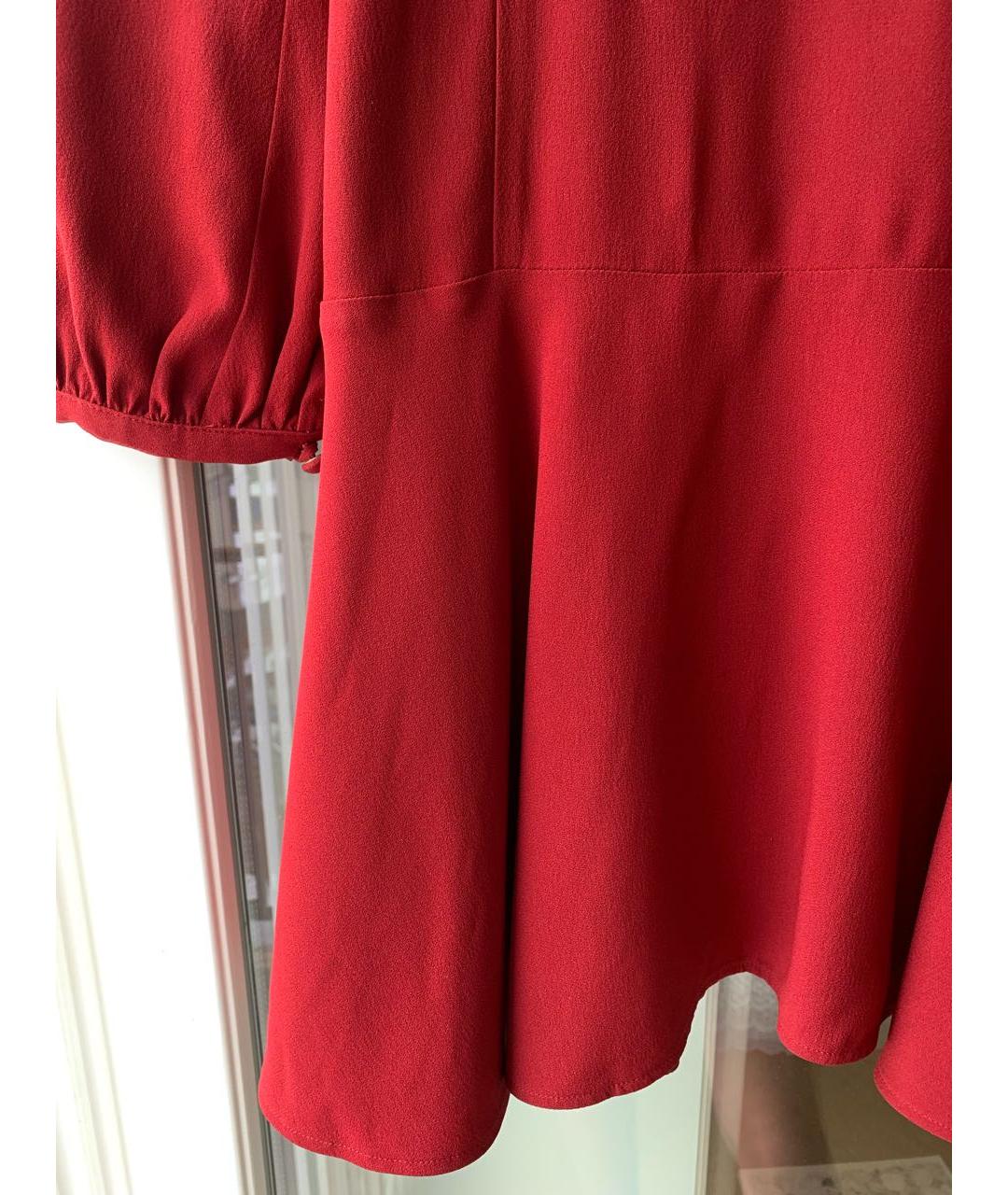 RED VALENTINO Бордовое шелковое коктейльное платье, фото 6