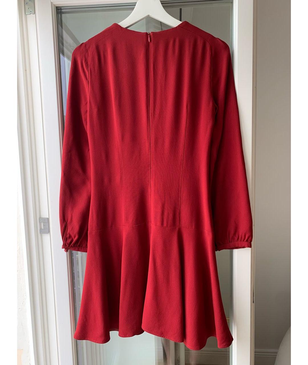 RED VALENTINO Бордовое шелковое коктейльное платье, фото 2