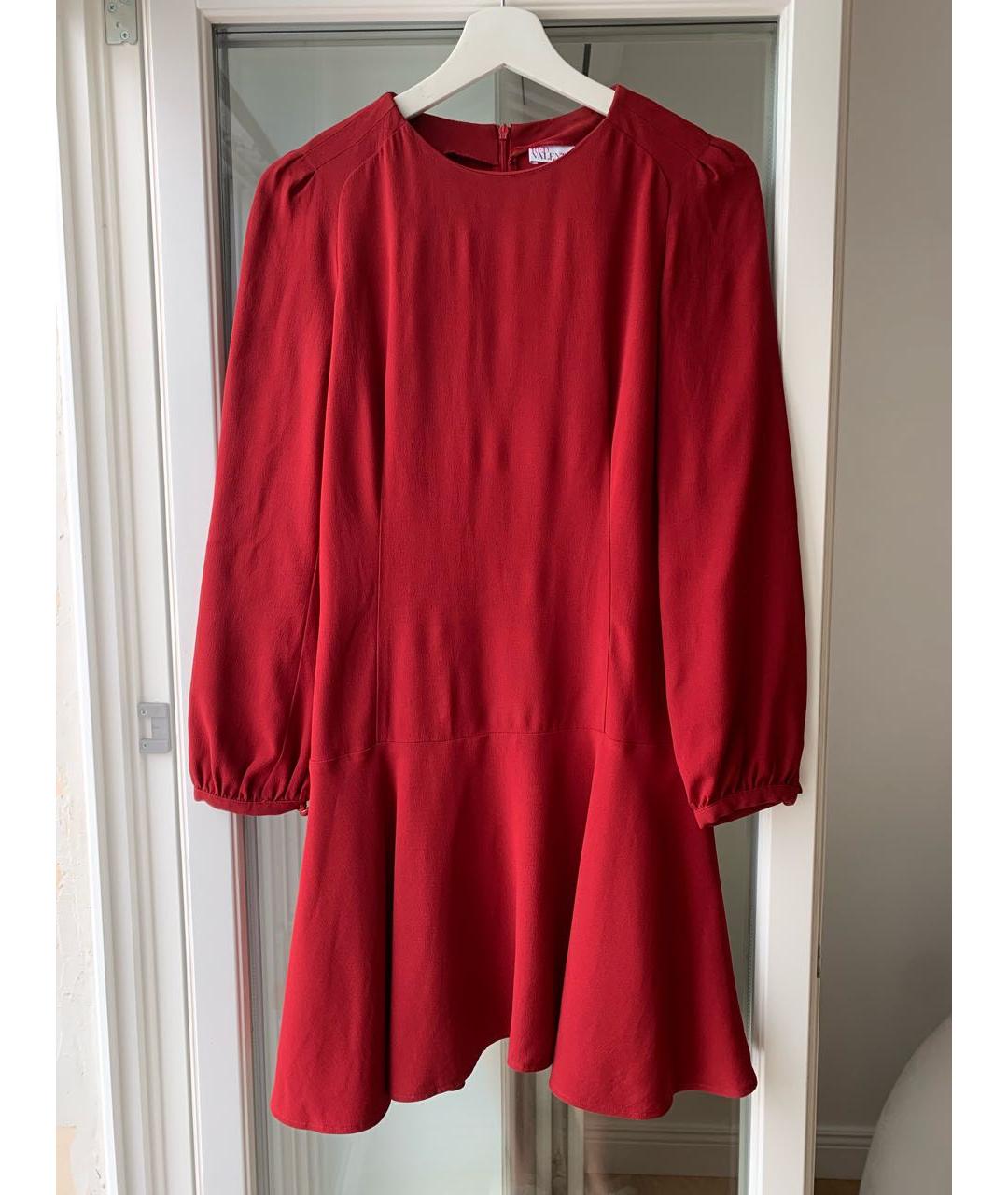 RED VALENTINO Бордовое шелковое коктейльное платье, фото 9