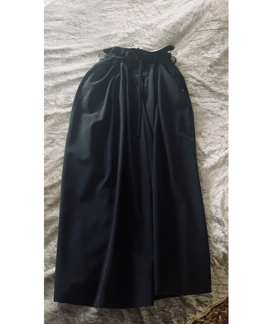 SPORTMAX Черная шерстяная юбка миди, фото 4