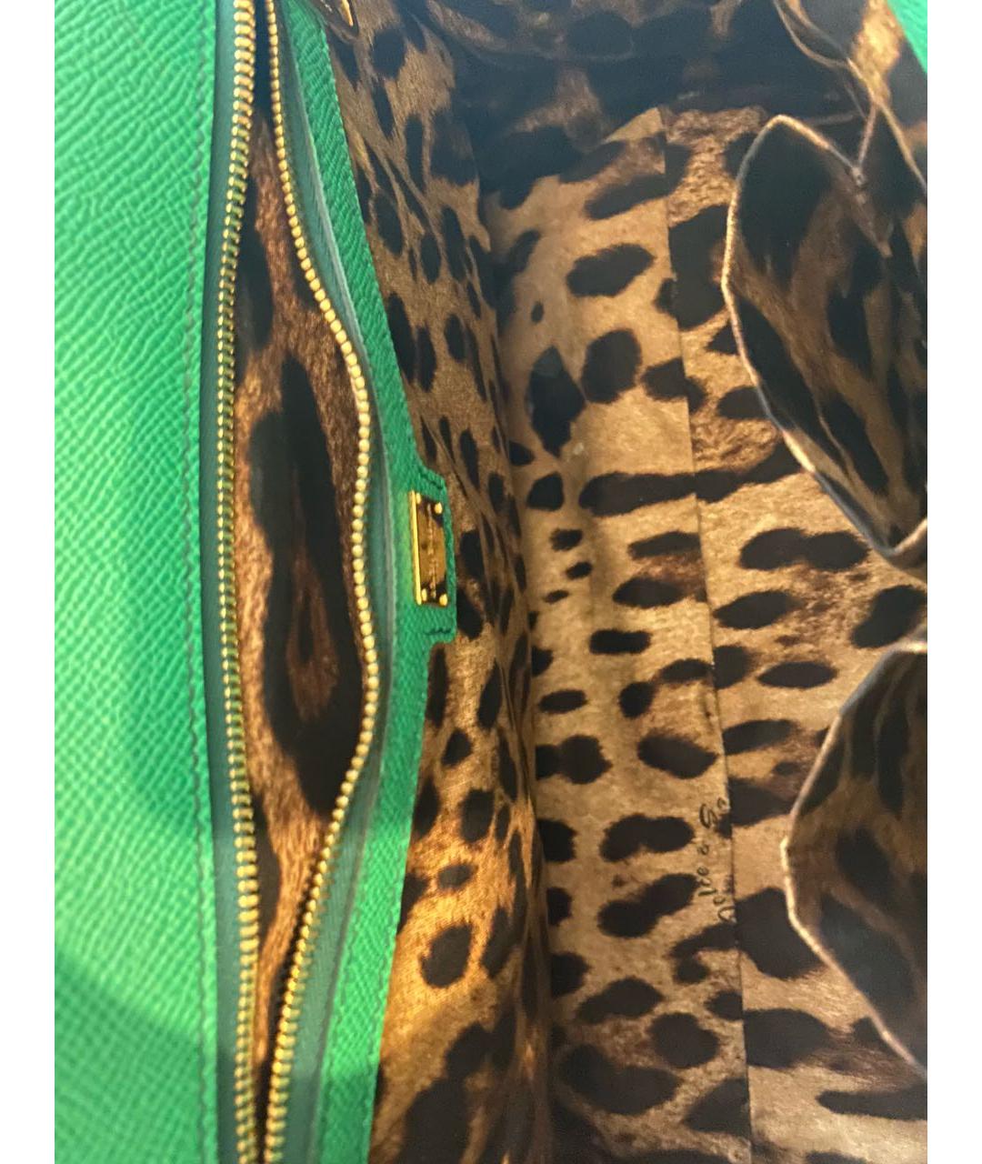 DOLCE&GABBANA Зеленая кожаная сумка через плечо, фото 4