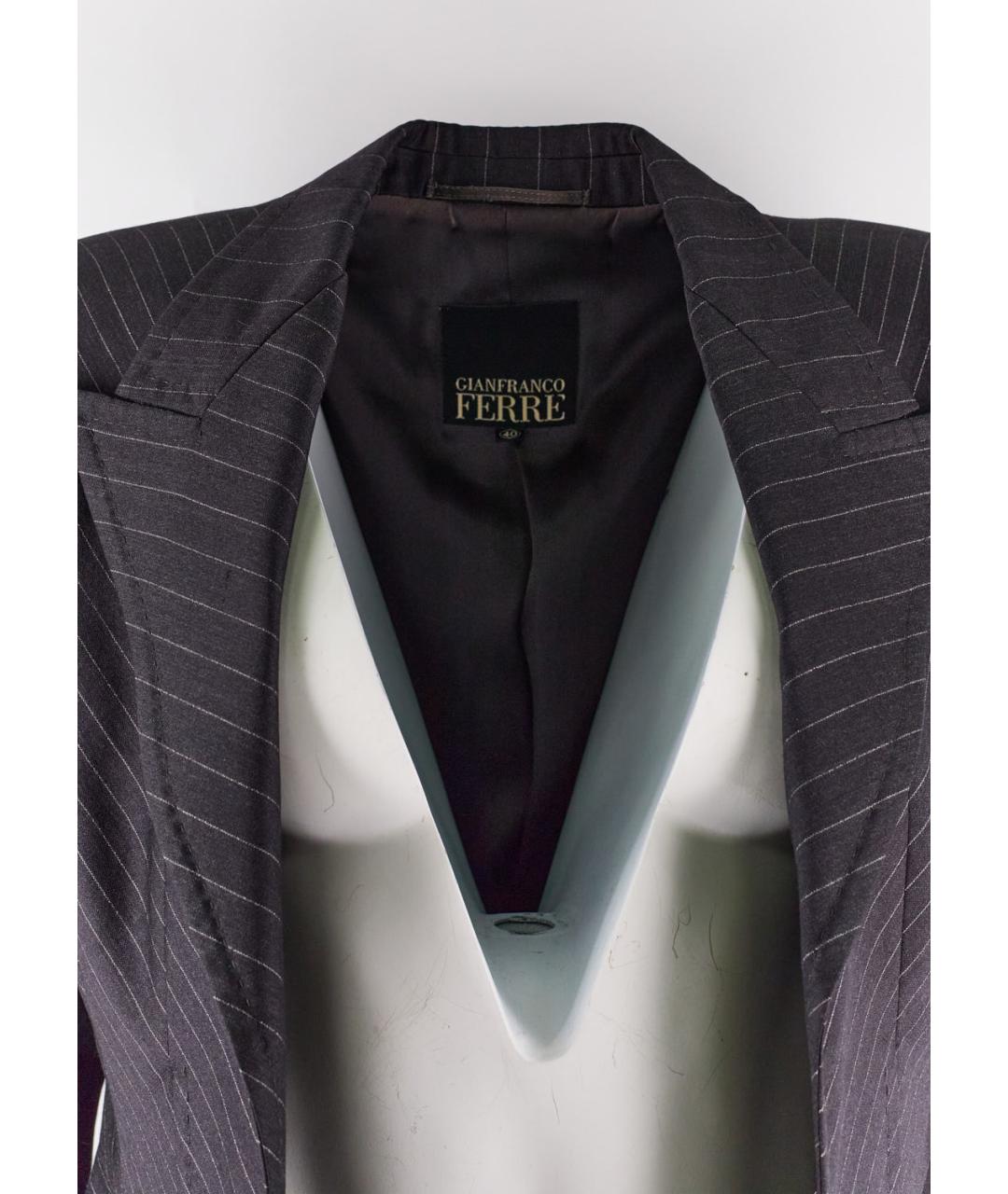 GIANFRANCO FERRE Черный шерстяной костюм с брюками, фото 3