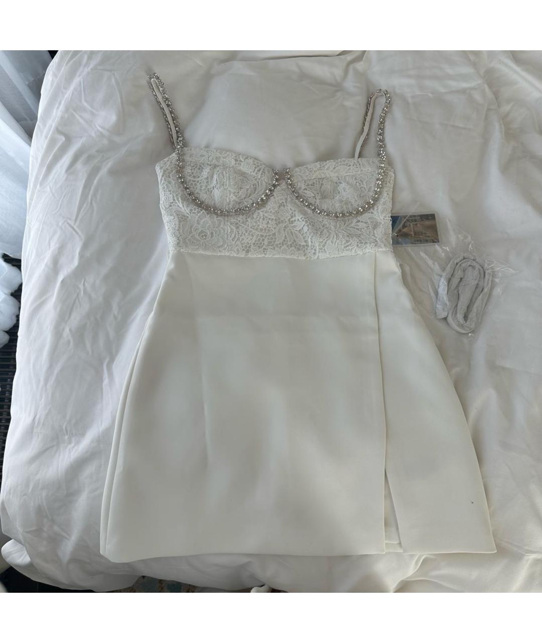 SELF-PORTRAIT Белое полиэстеровое коктейльное платье, фото 4