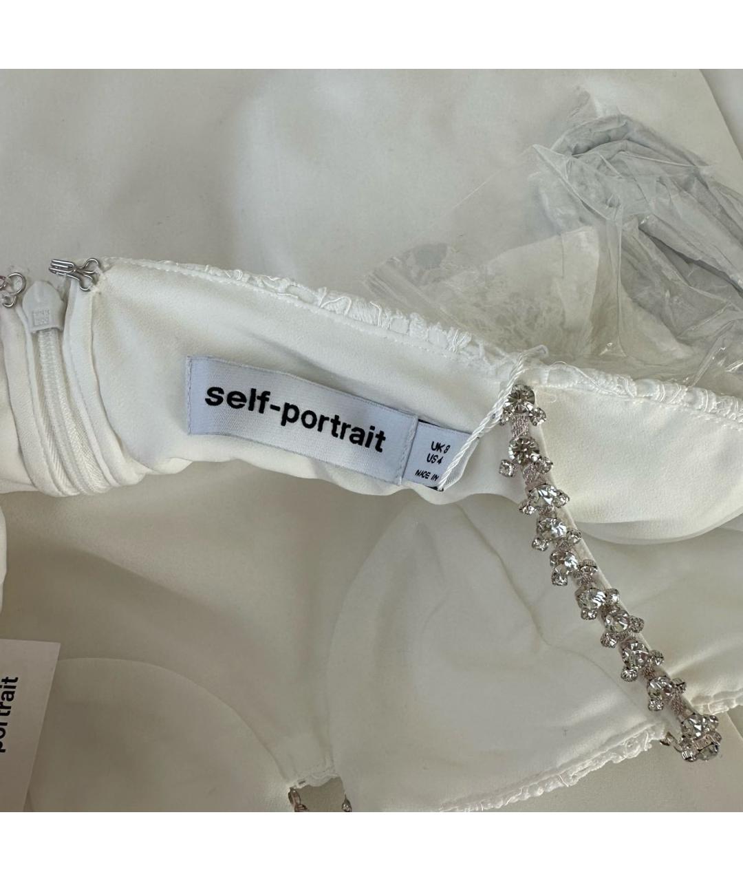 SELF-PORTRAIT Белое полиэстеровое коктейльное платье, фото 6