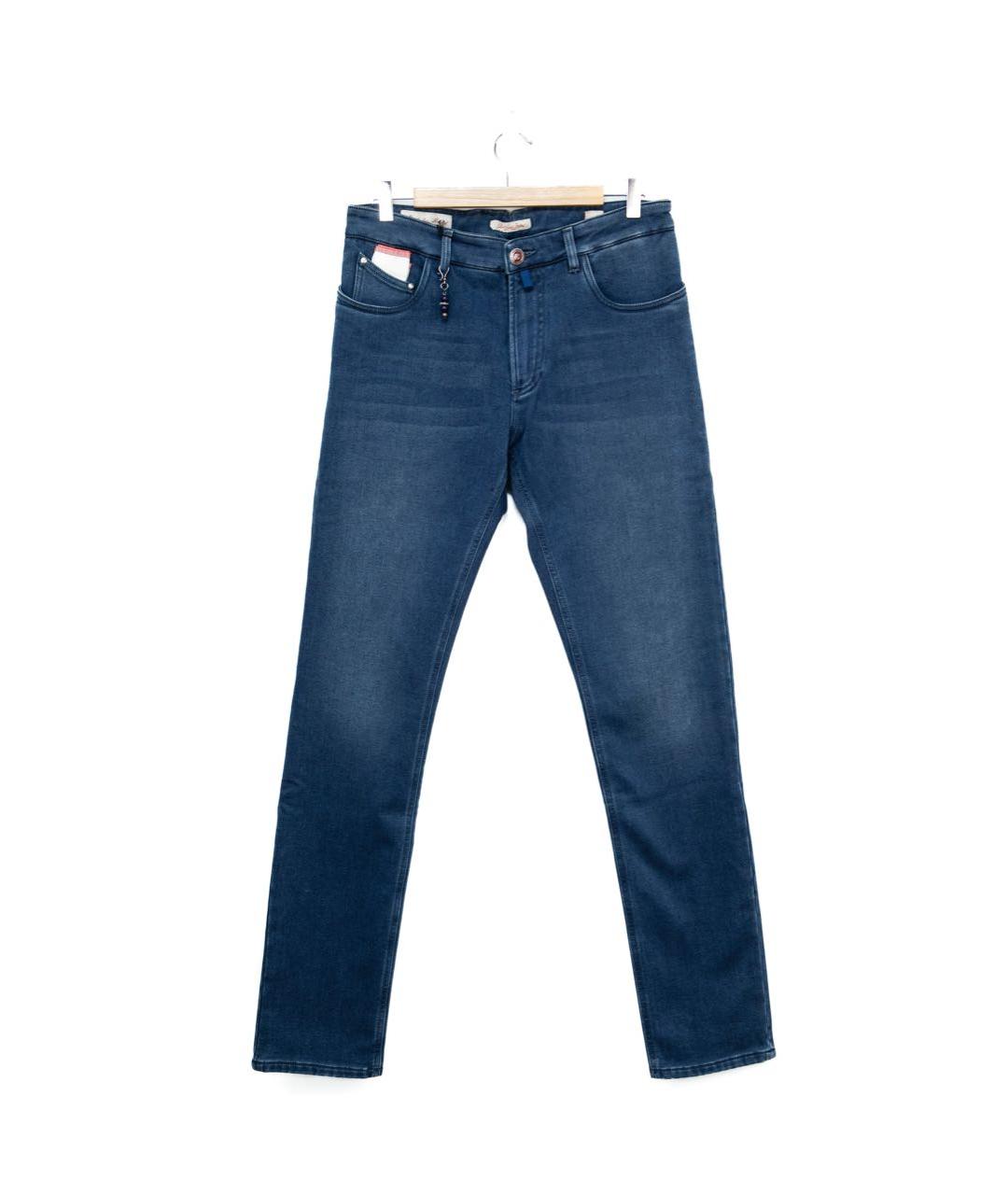 GENTRY PORTOFINO Синие хлопко-полиэстеровые джинсы скинни, фото 6