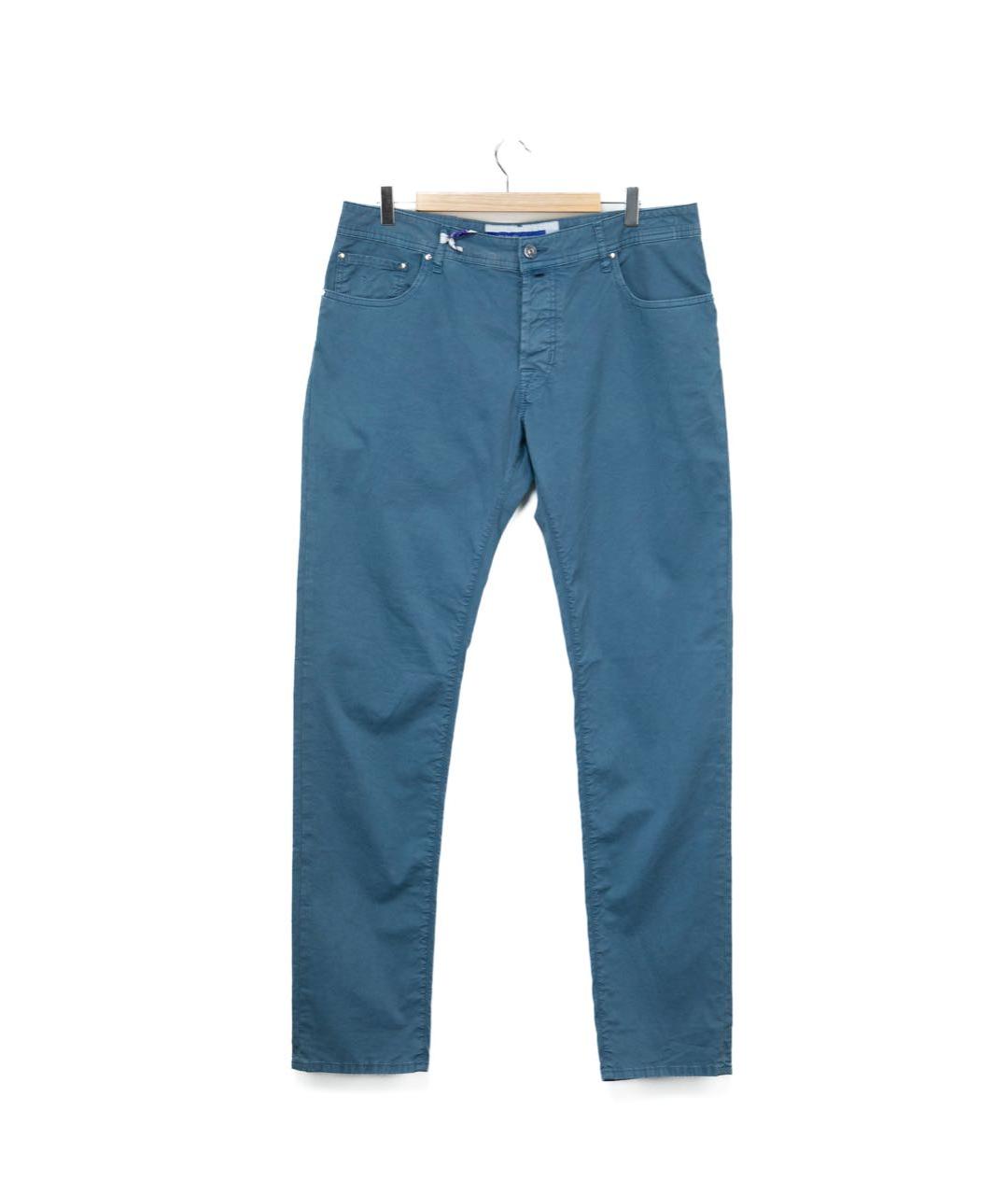 JACOB COHEN Голубые хлопковые прямые джинсы, фото 1