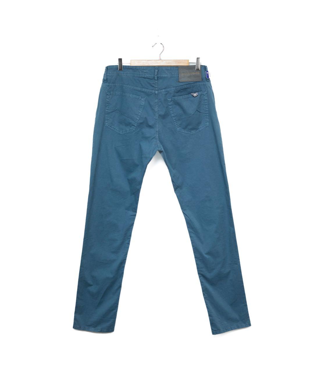 JACOB COHEN Голубые хлопковые прямые джинсы, фото 2